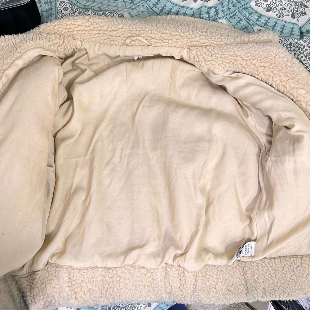 Thread & Supply Anthropologie Full Zip Teddy Jacket in Taupe Size S - Picture 7 of 15